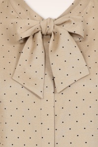 Banned Retro - Elise Pussy Bow blouse in zand 4