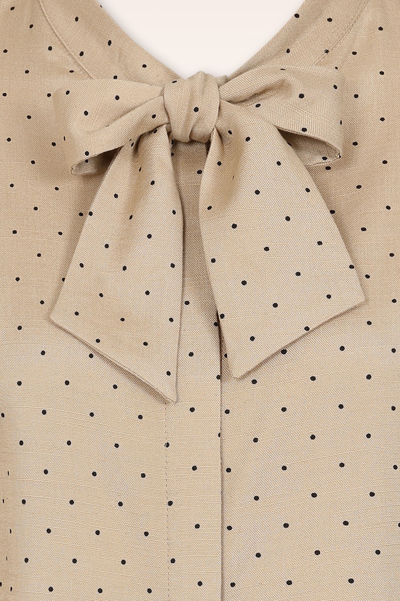 Banned Retro - Elise Pussy Bow blouse in zand 4