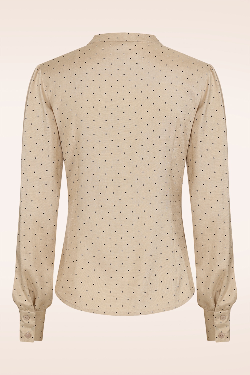 Banned Retro - Elise Pussy Bow blouse in zand 5