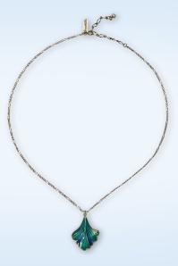 Lovely - Ginko Leaf ketting in blauw en groen 2