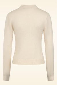 Banned Retro - Tear Drop gebreide top in crème 4
