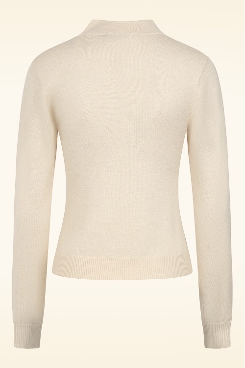 Banned Retro - Tear Drop gebreide top in crème 4