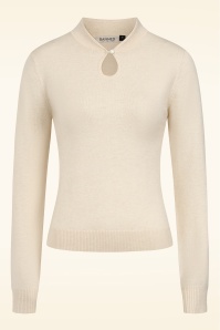 Banned Retro - Tear Drop gebreide top in crème