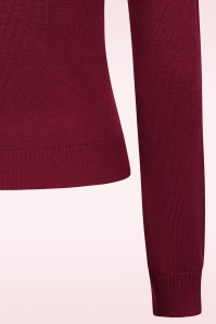 Banned Retro - Tear Drop gebreide top in bordeauxrood 3