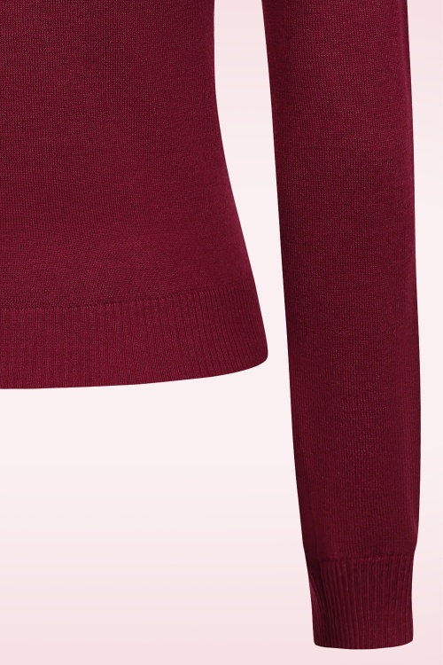 Banned Retro - Tear Drop gebreide top in bordeauxrood 3