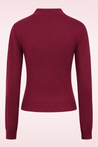 Banned Retro - Tear Drop gebreide top in bordeauxrood 4