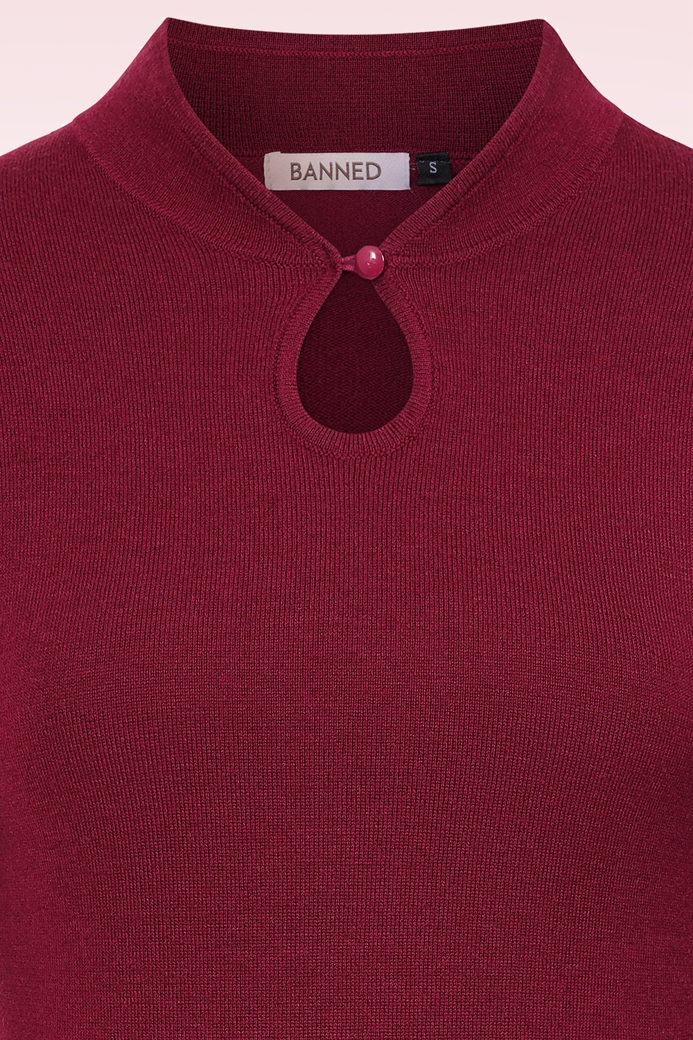 Banned Retro - Tear Drop gebreide top in bordeauxrood 2