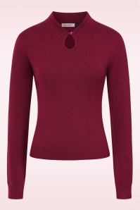 Banned Retro - Tear Drop gebreide top in bordeauxrood
