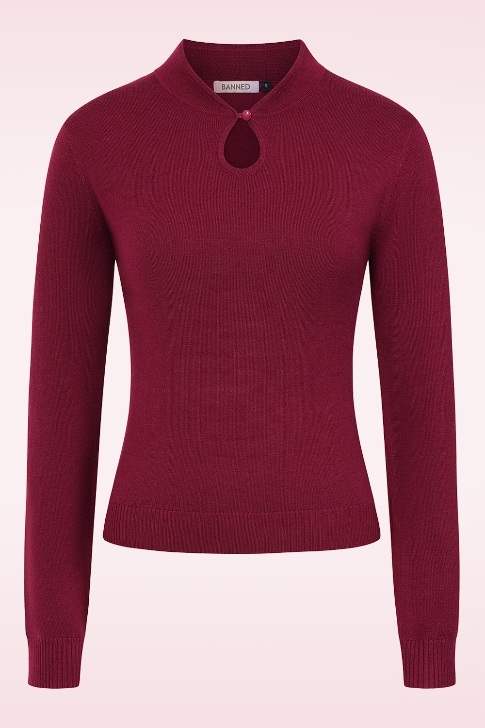 Banned Retro - Tear Drop gebreide top in bordeauxrood