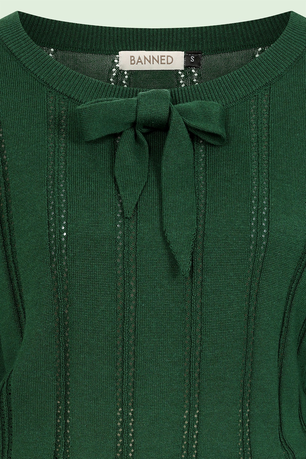 Banned Retro - Laci Chevron gebreide top in flessengroen 2