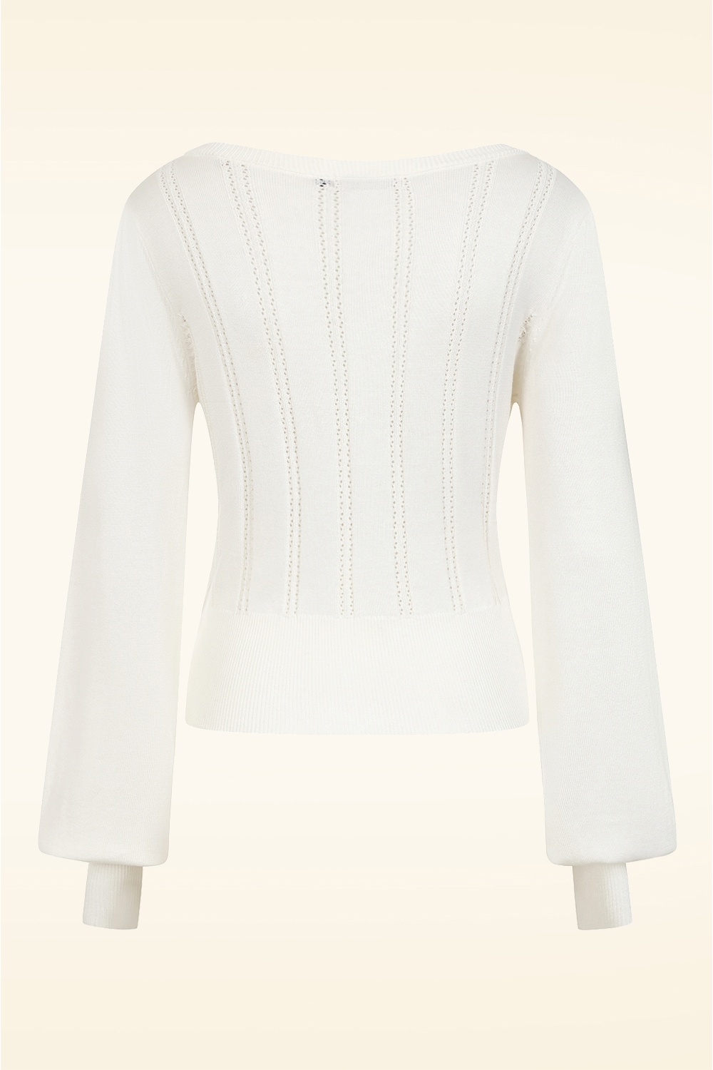 Banned Retro - Laci Chevron gebreide top in ivoor 4