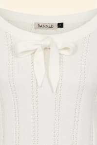 Banned Retro - Laci Chevron gebreide top in ivoor 2