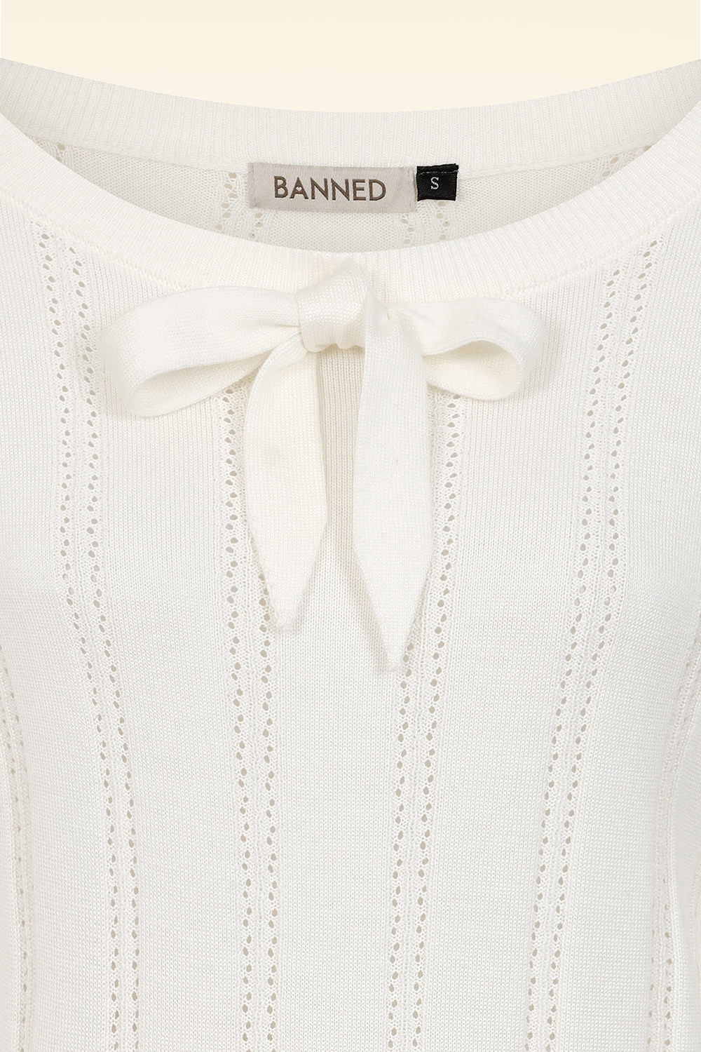 Banned Retro - Laci Chevron gebreide top in ivoor 2