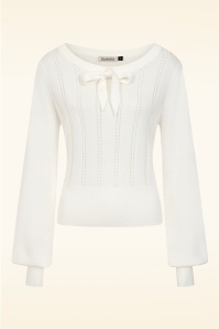 Banned Retro - Laci Chevron gebreide top in ivoor