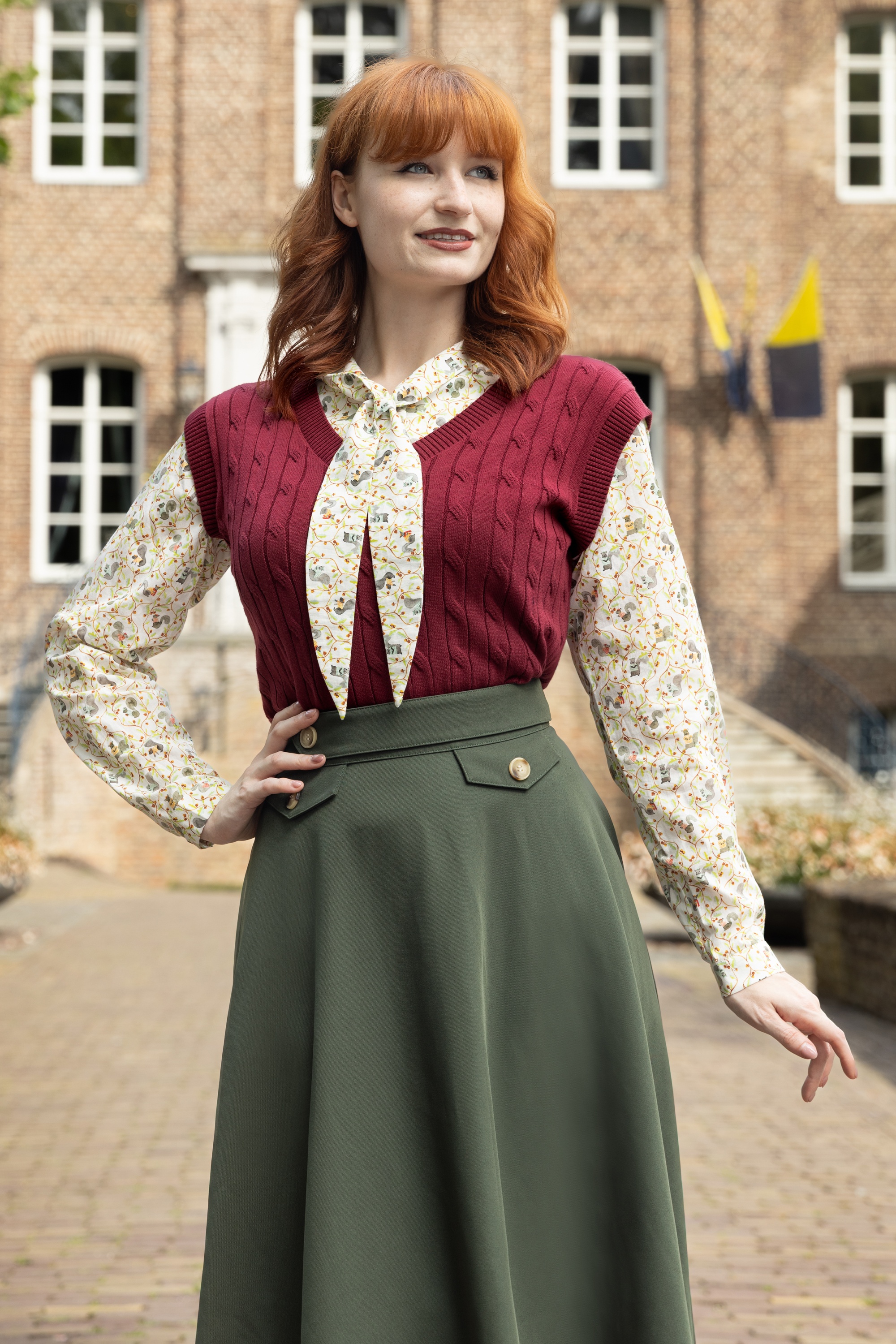 Banned Retro - Bernice gebreide spencer in bordeauxrood