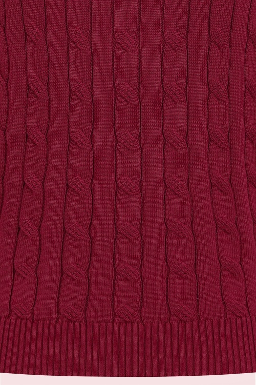 Banned Retro - Bernice gebreide spencer in bordeauxrood 5