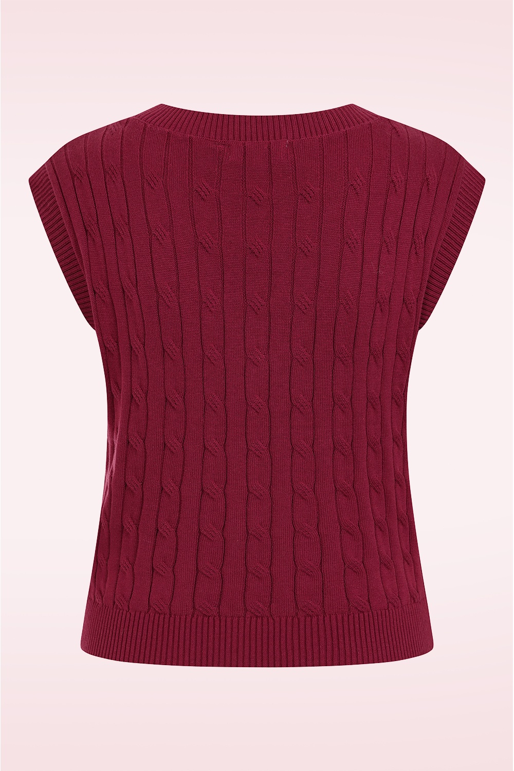 Banned Retro - Bernice gebreide spencer in bordeauxrood 6