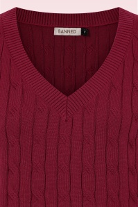 Banned Retro - Bernice gebreide spencer in bordeauxrood 4
