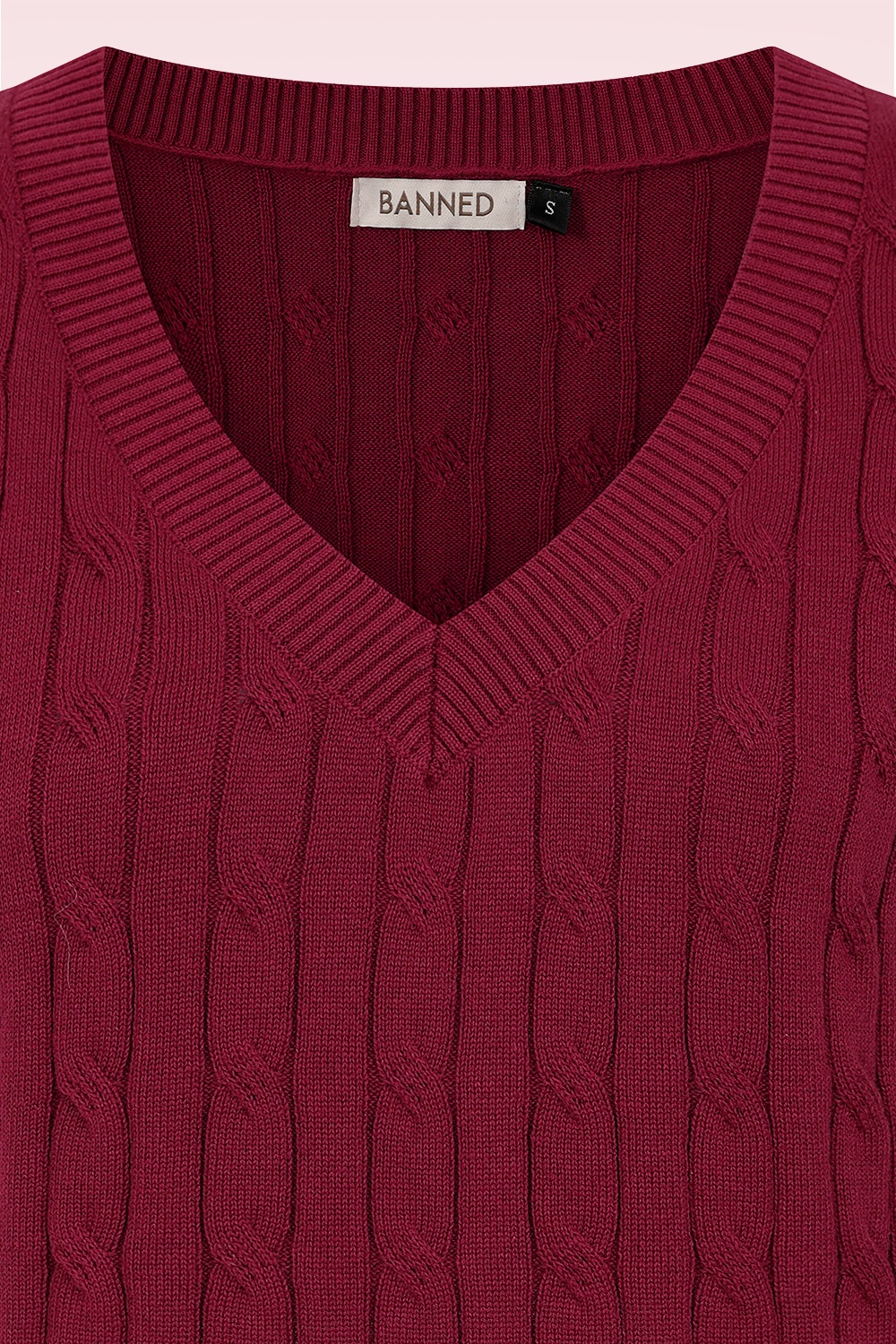 Banned Retro - Bernice gebreide spencer in bordeauxrood 4