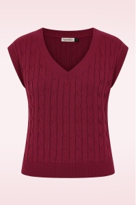 Banned Retro - Bernice gebreide spencer in bordeauxrood 2