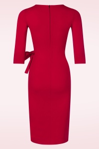 Vintage Chic for Topvintage - Topvintage exclusive ~ Mara Pencil jurk in dieprood 3