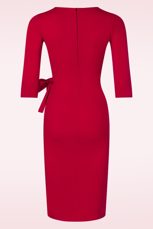 Vintage Chic for Topvintage - Topvintage exclusive ~ Mara Pencil jurk in dieprood 3