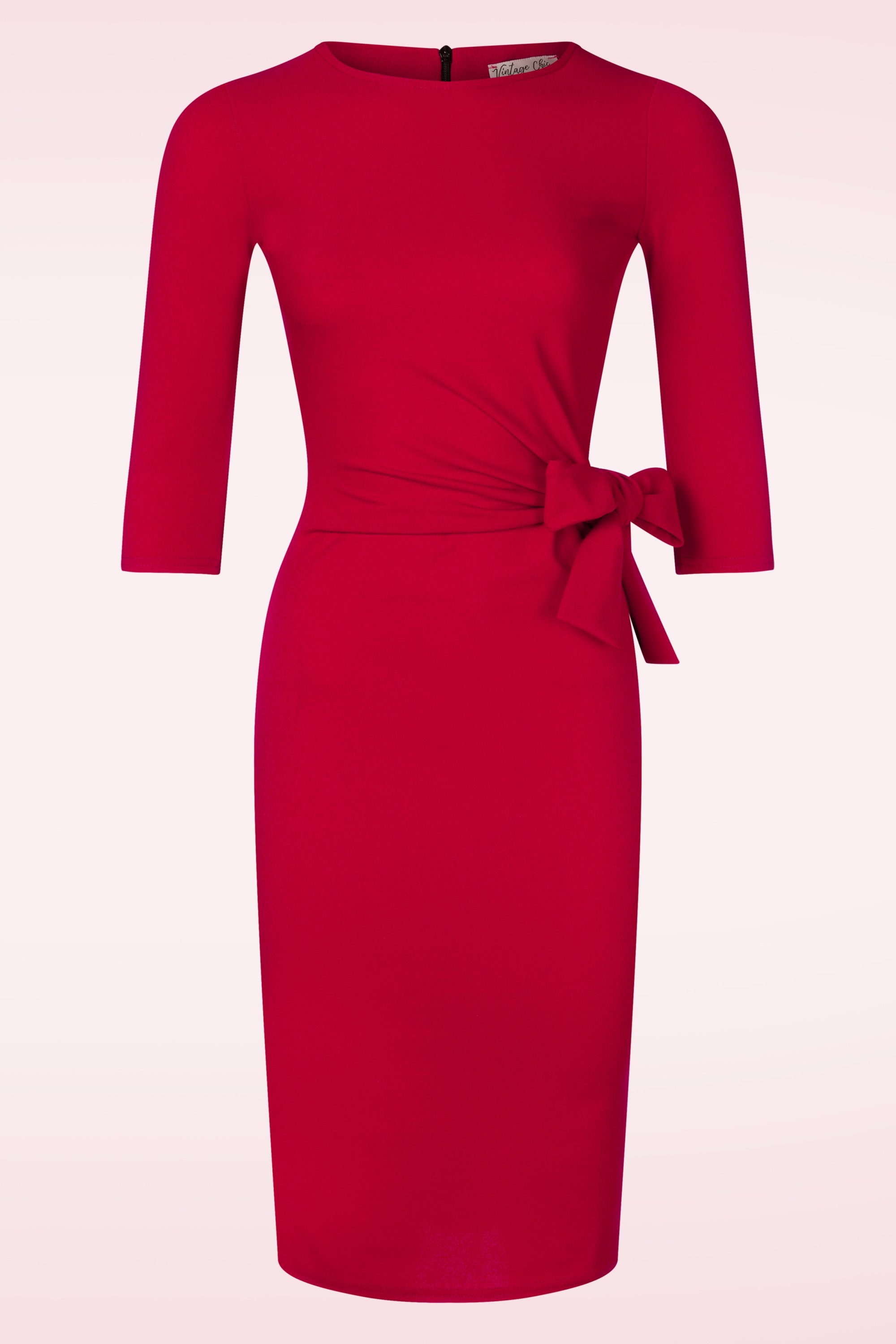 Vintage Chic for Topvintage - Topvintage exclusive ~ Mara Pencil jurk in dieprood