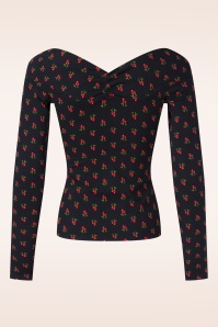 Blutsgeschwister - Lovebirds Kiss top in red rosehip zwart 3