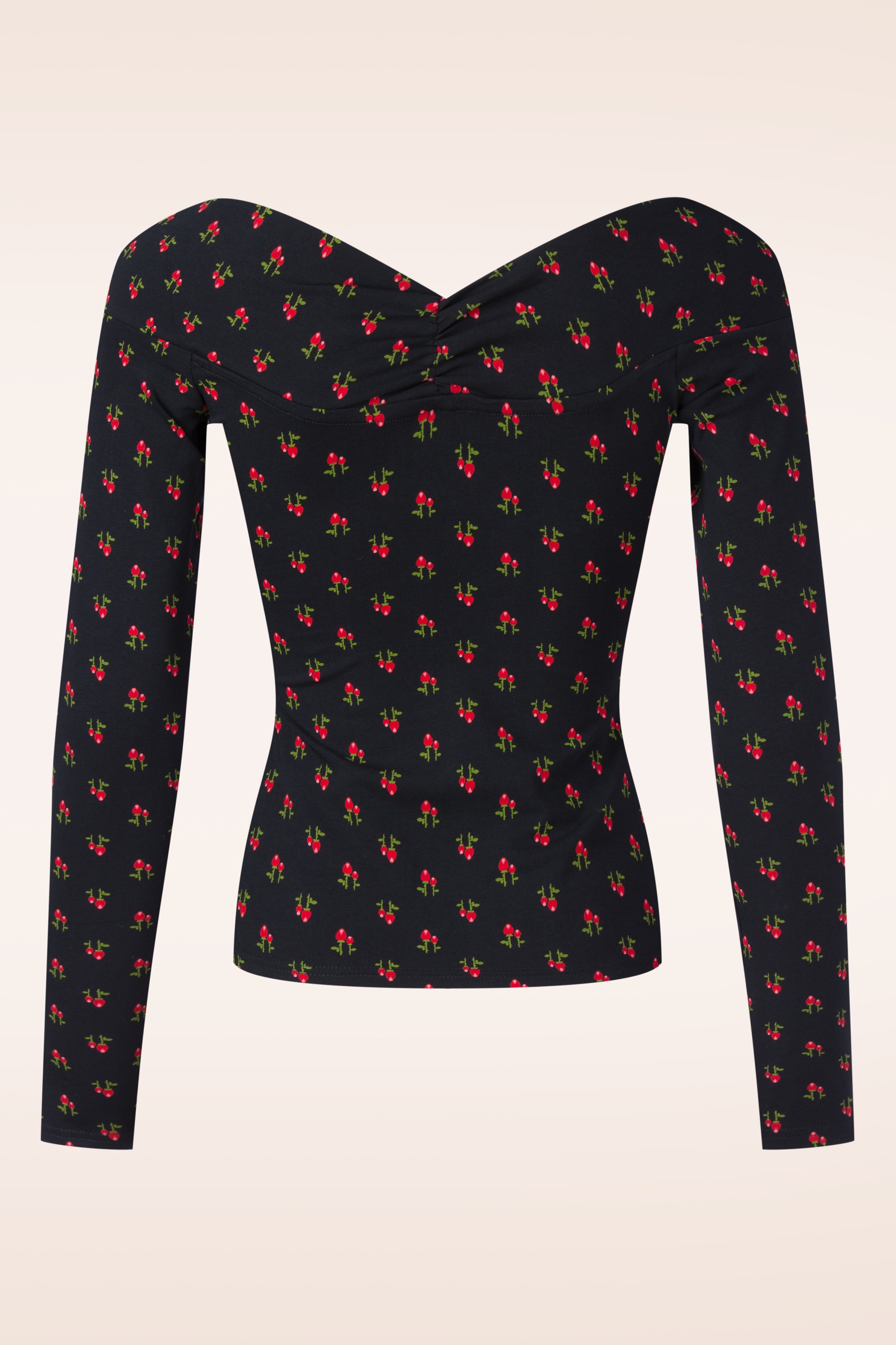 Blutsgeschwister - Lovebirds Kiss top in red rosehip zwart 3