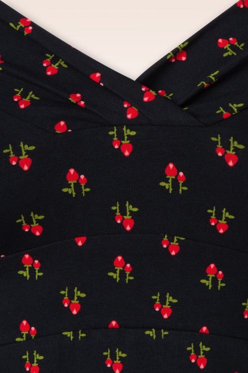 Blutsgeschwister - Lovebirds Kiss top in red rosehip zwart 2