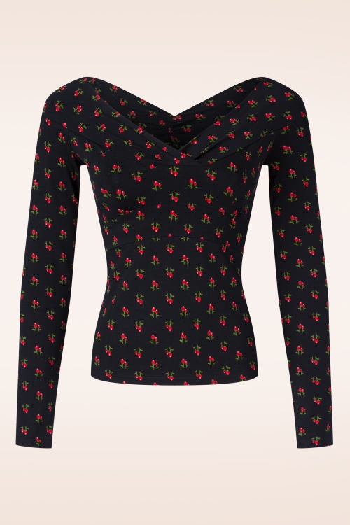 Blutsgeschwister - Lovebirds Kiss top in red rosehip zwart