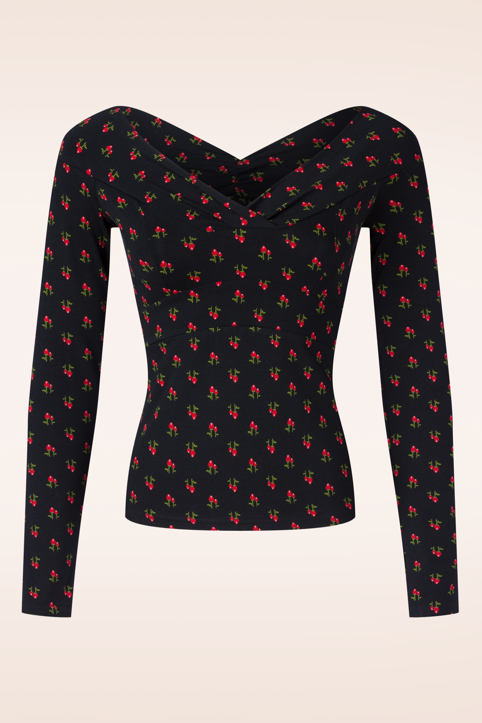 Blutsgeschwister - Lovebirds Kiss top in red rosehip zwart