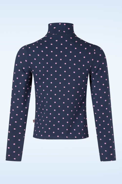 Blutsgeschwister - The Ease of Release top in dreamy cute dot blauw 3