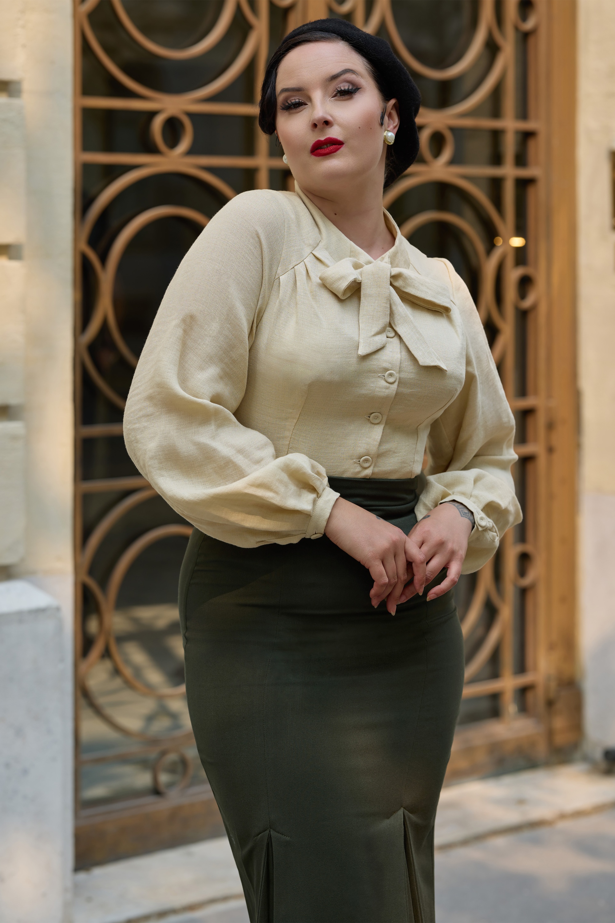 Miss Candyfloss - Julia Marigold blouse in licht mosterdgeel