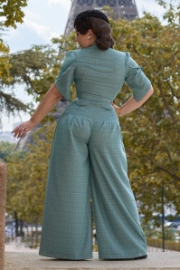 Miss Candyfloss - Jeanne Azure jumpsuit in koi blauw 4