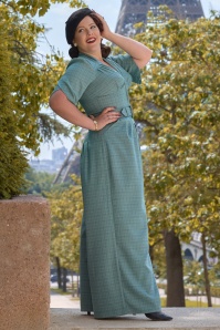 Miss Candyfloss - Jeanne Azure jumpsuit in koi blauw 2