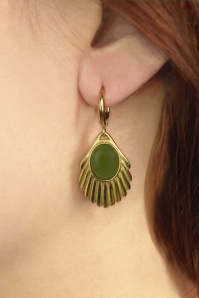 Urban Hippies - Venus oorbellen in mosgroen