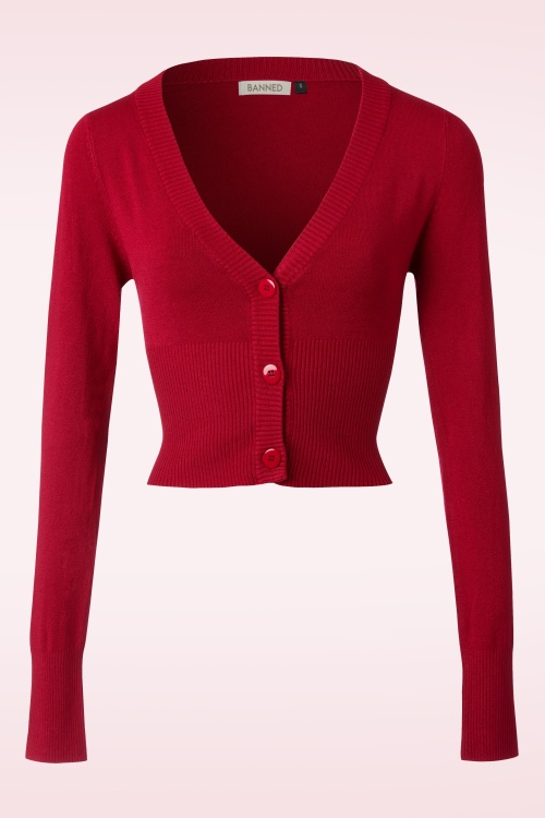 Banned Retro - Let's Go Dancing vest in dieprood