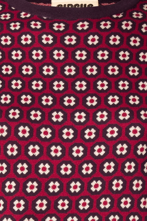 Circus - Pansie gebreide trui in paars en rood 2