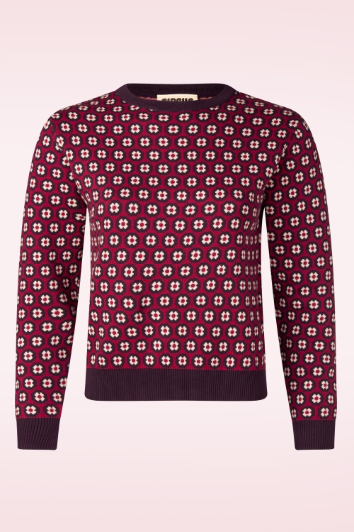 Circus - Pansie gebreide trui in paars en rood