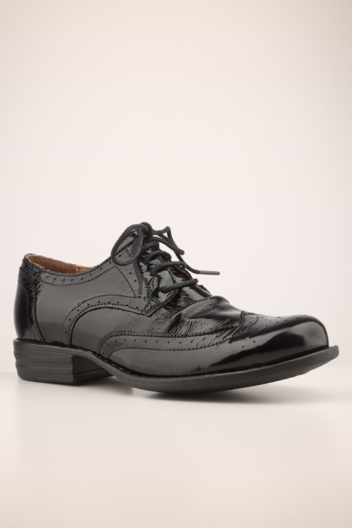 Miz Mooz - Lydian Oxford lak schoenen in zwart 3