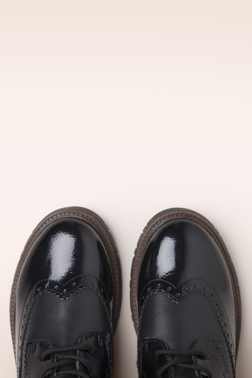 s.Oliver - Lia enkellaarsjes met lak finish in navy 2