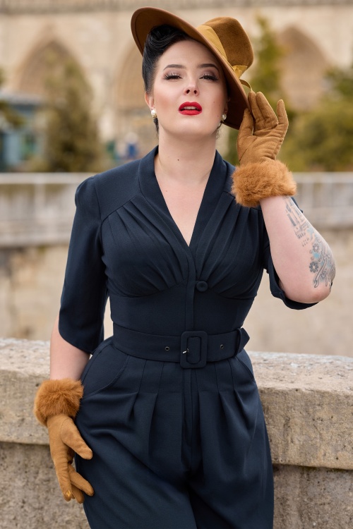 Miss Candyfloss - Giada Lee jumpsuit in navy 2