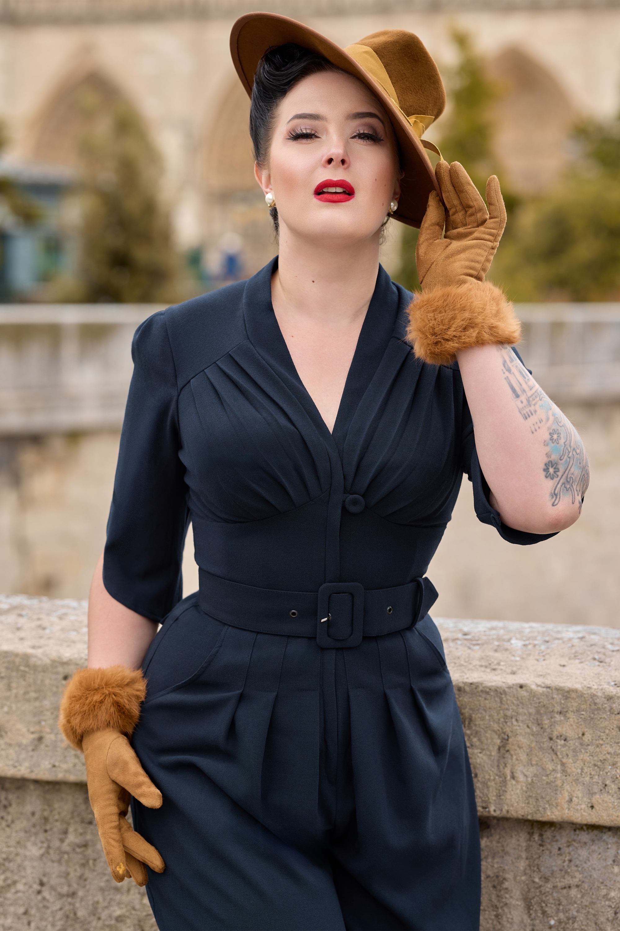 Miss Candyfloss - Giada Lee jumpsuit in navy 2