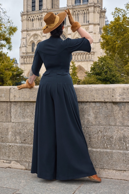 Miss Candyfloss - Giada Lee jumpsuit in navy 3