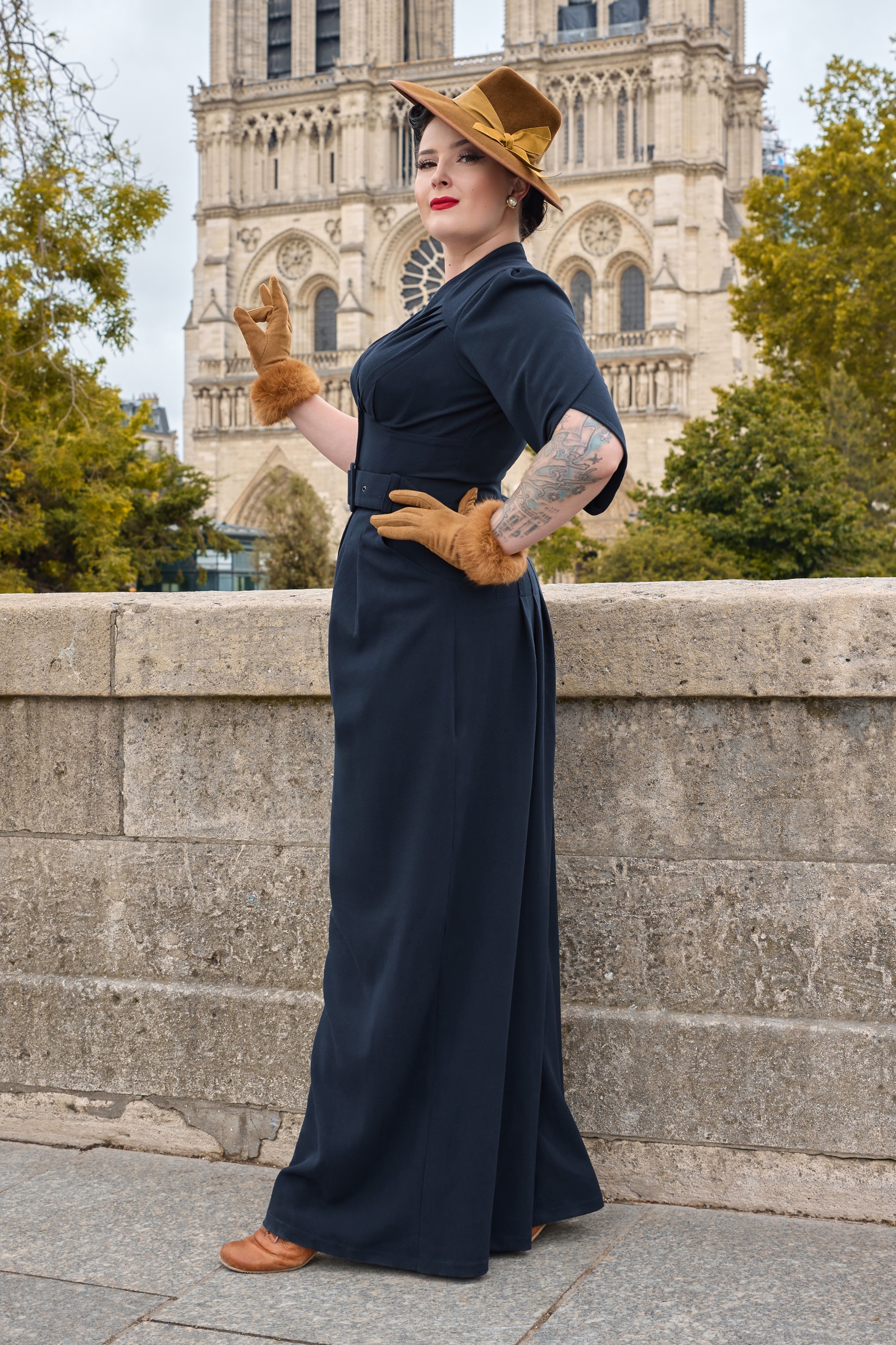 Miss Candyfloss - Giada Lee jumpsuit in navy 4