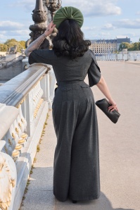 Miss Candyfloss - Lisa Abalone jumpsuit in zwart en zilver 2