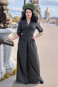 Miss Candyfloss - Lisa Abalone jumpsuit in zwart en zilver