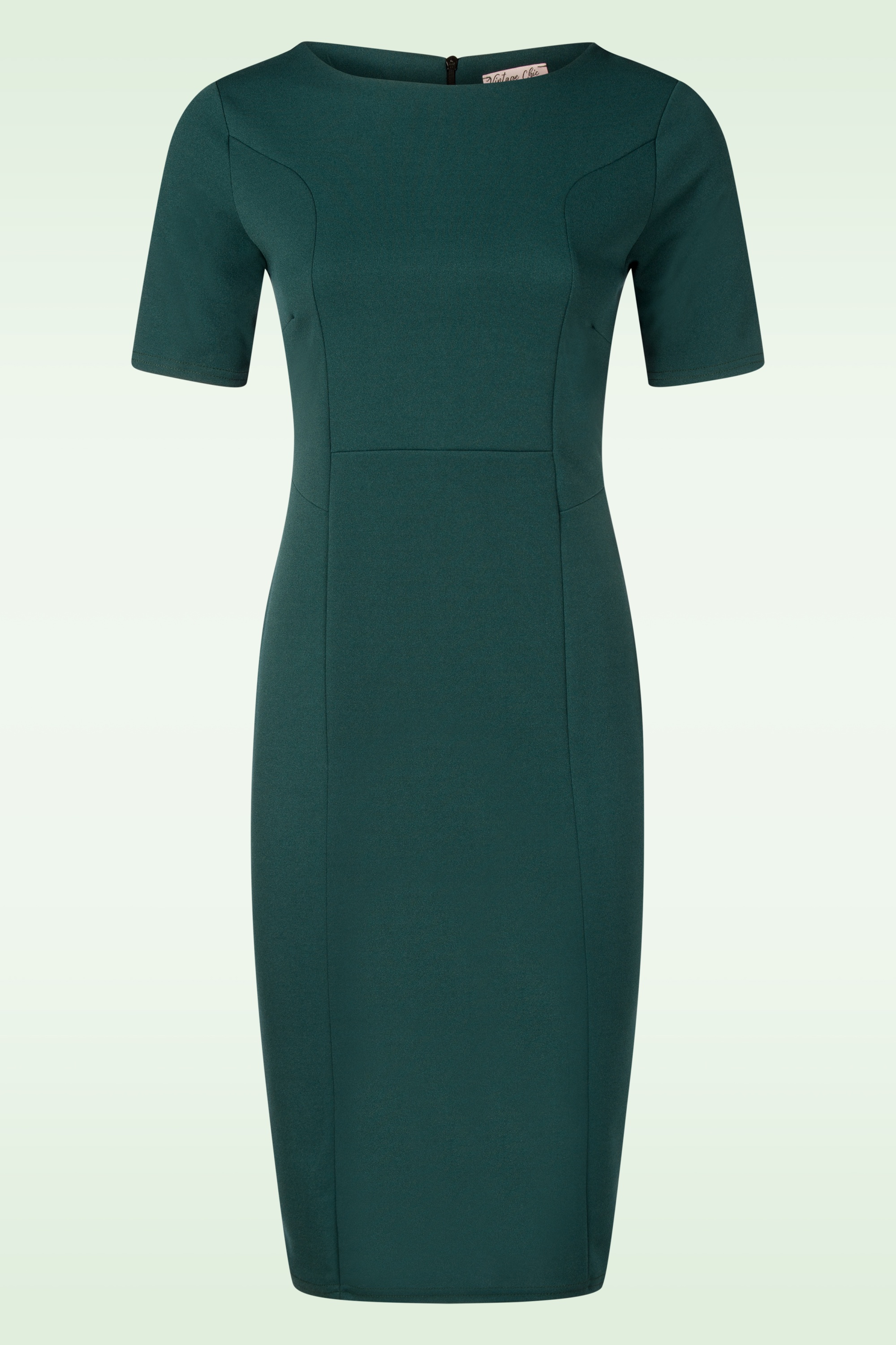 Vintage Chic for Topvintage - Topvintage exclusive ~ Felice Pencil jurk in bosgroen 2
