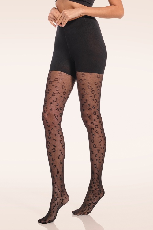 MAGIC Bodyfashion - Leopard Luxury Legs in zwart